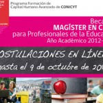 Apertura del concurso Becas de Magíster en Chile para Profesionales de la Educación Año Académico 2012-2013
