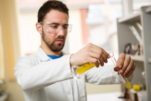 Young man in the lab