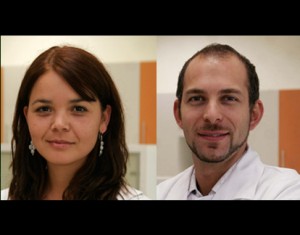 Los investigadores de la Universidad de Los Andes y de C4C Francisca Alcayaga y Maroun Khoury.