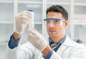 Scientist working at the lab
