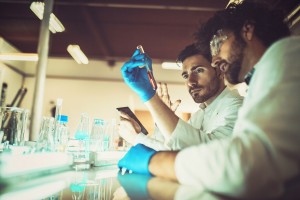 Young scientists in garage laboratory, research, technology